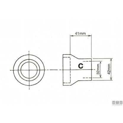 Bowman refrigerante olio DC in lega di Nichel — Manicotto dritto Ø 32 mm