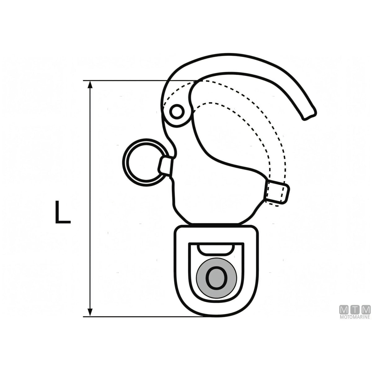 Wichard moschettone sgancio rapido occhio girevole inox — Ø 11 mm