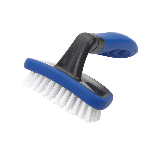Spazzola a mano Osculati blu con setole bianche e impugnatura anatomica ergonomica nera
