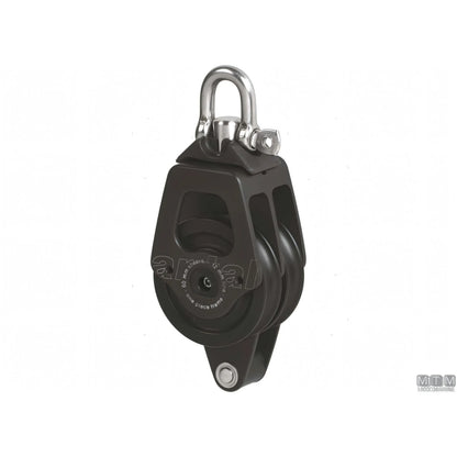 Antal bozzello puleggia 60 mm cassa in alluminio — Doppio con arricavo