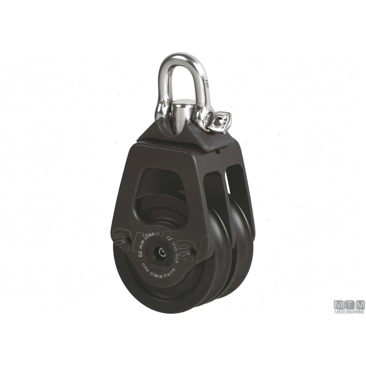 Antal bozzello puleggia 60 mm cassa in alluminio — Doppio con strozzascotte