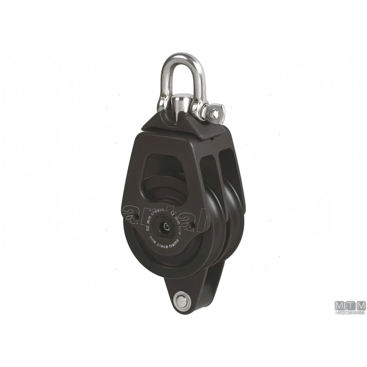 Antal bozzello puleggia 60 mm cassa in alluminio — Doppio con arricavo e strozzascotte