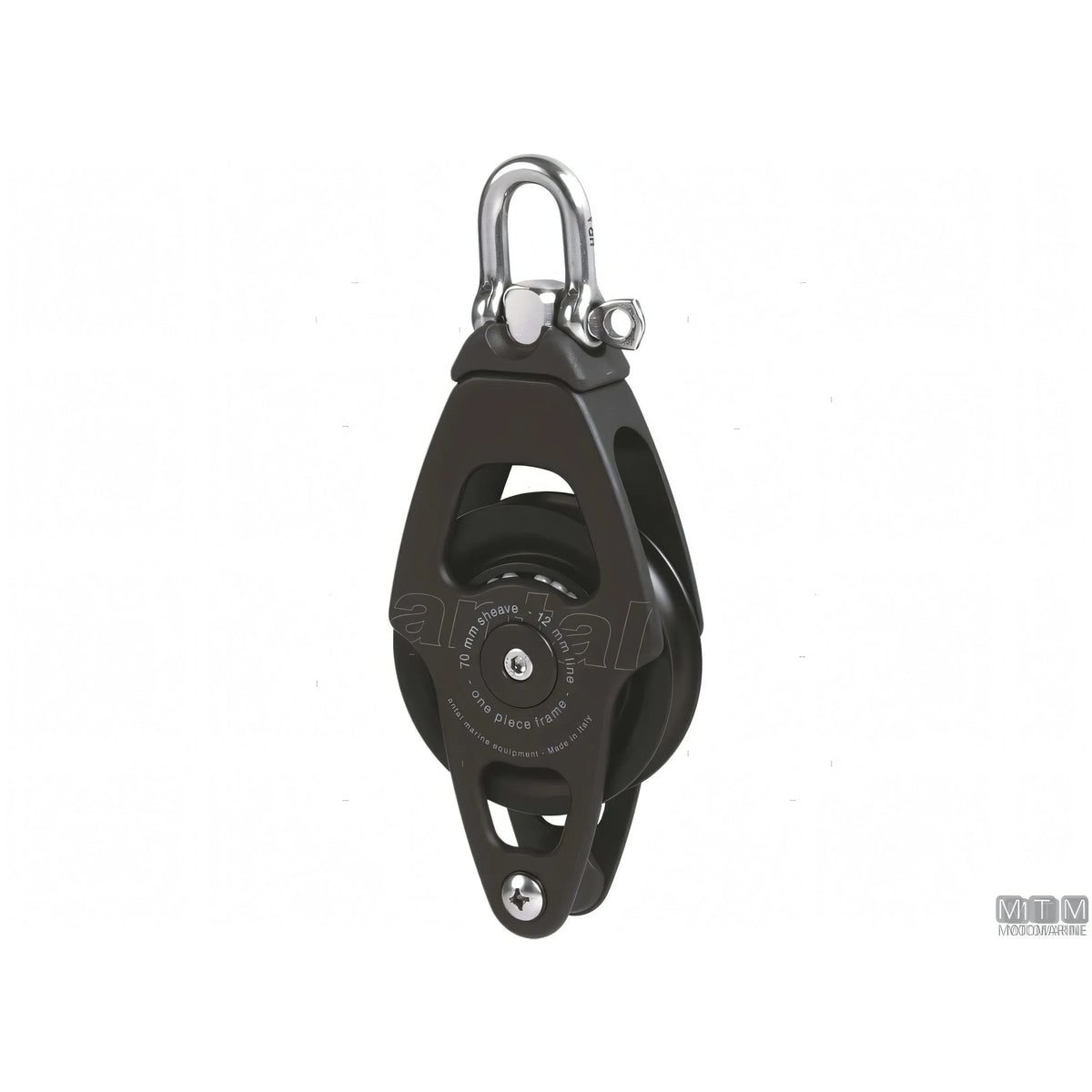 Antal bozzello puleggia 70 mm alluminio — Singolo con arricavo e strozzascotte