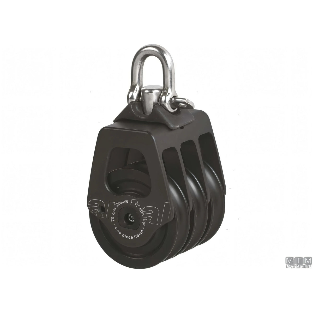 Antal bozzello puleggia 70 mm alluminio — Triplo con strozzascotte