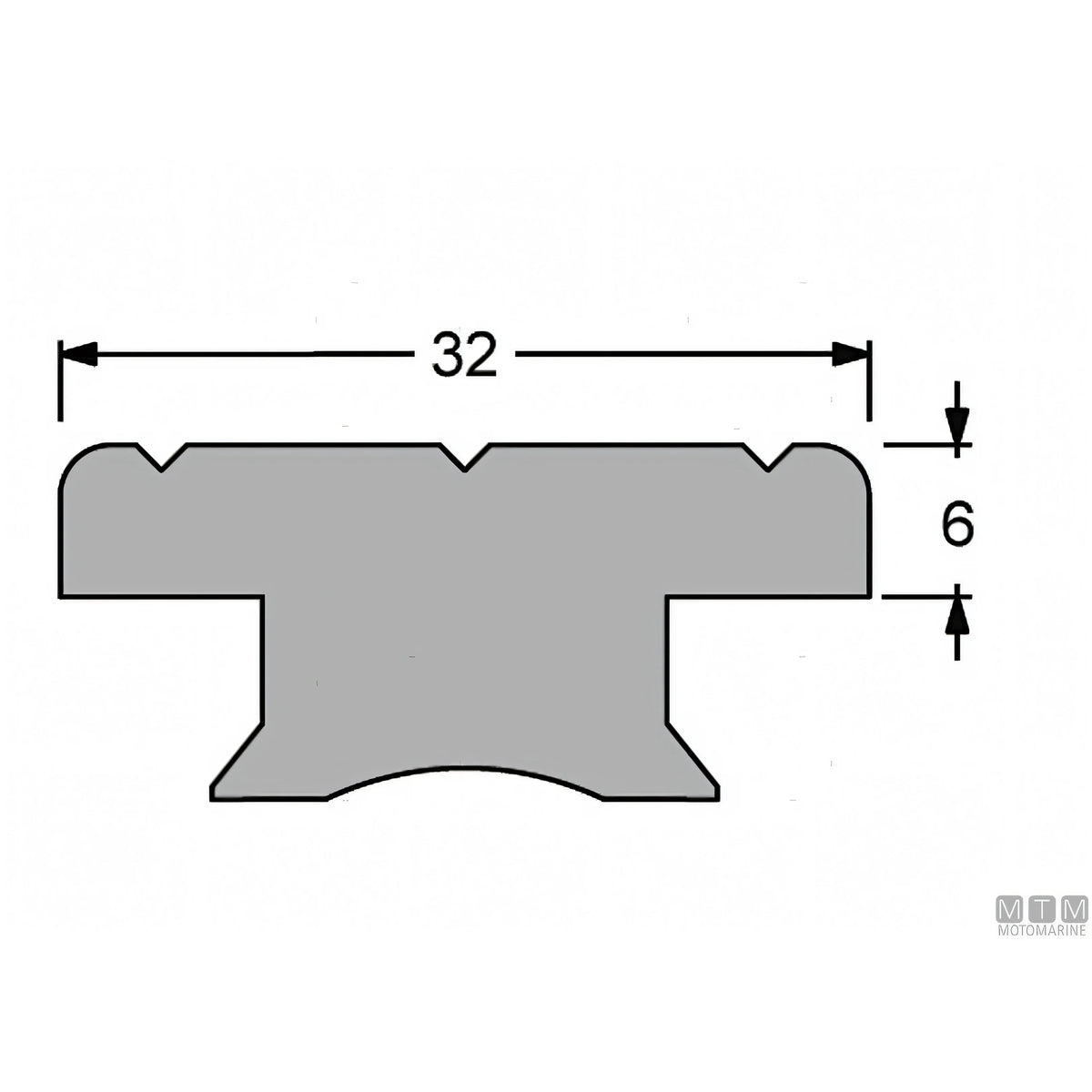 Antal carrello e rotaia Genoa 32x6mm — Rotaia 3 m