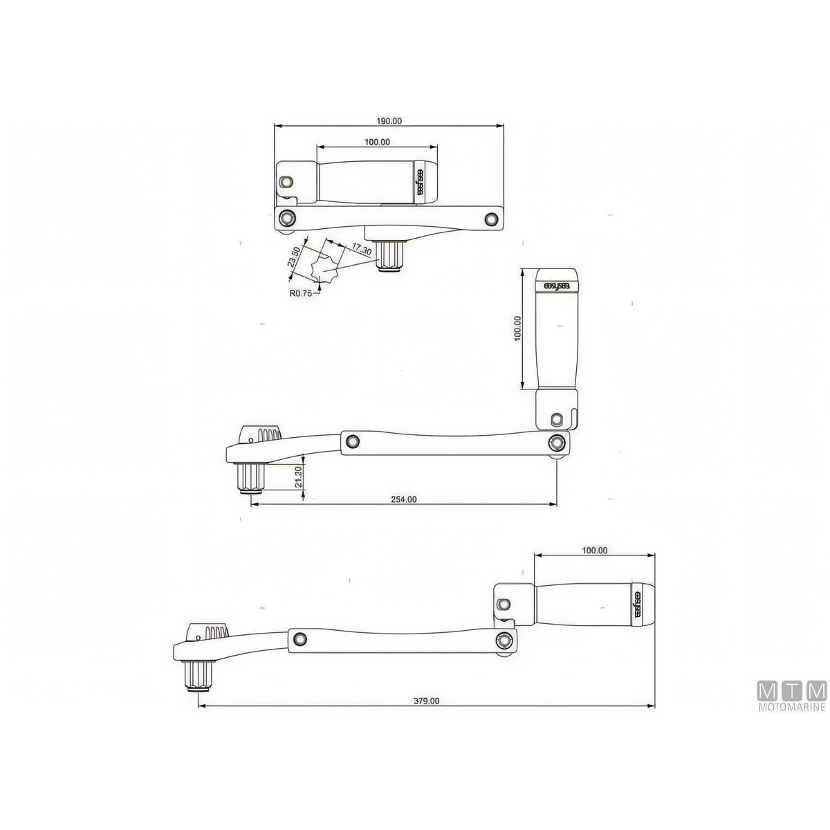 Manovella pieghevole Easysea Flipper in alluminio per verricello — Flipper 8