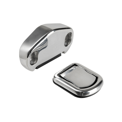 Fermaporte magnetico AISI316 lucido, due componenti in acciaio inox cromato con base gommata