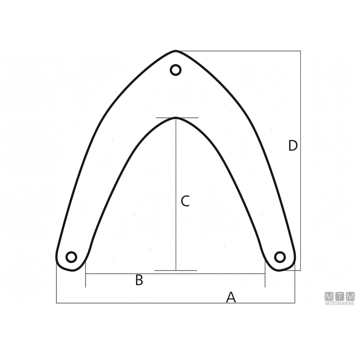 Paraprua Majoni Classico 55 x 53 cm Bianco – Protezione Prua a U con 3 Fori — Default Title