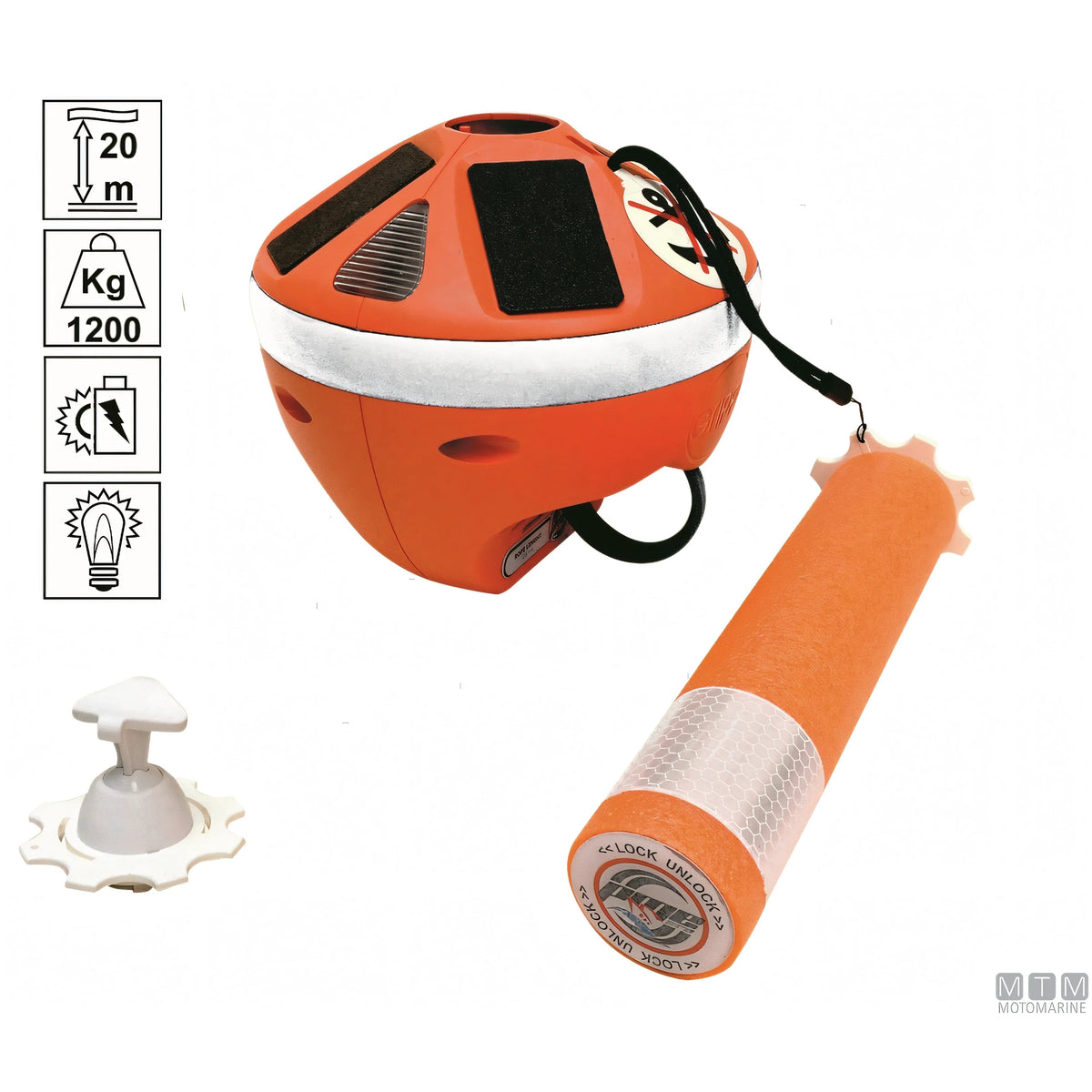 Motomarine Grippiale Segna-Ancora Grippy con cima autoavvolgente — Heavy