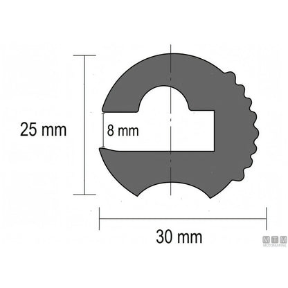 Bottazzo Profilo Parabordo ECO1 Nero (25mm) – Finitura Giunzioni a Labbro — ECO1 nero 12 metri