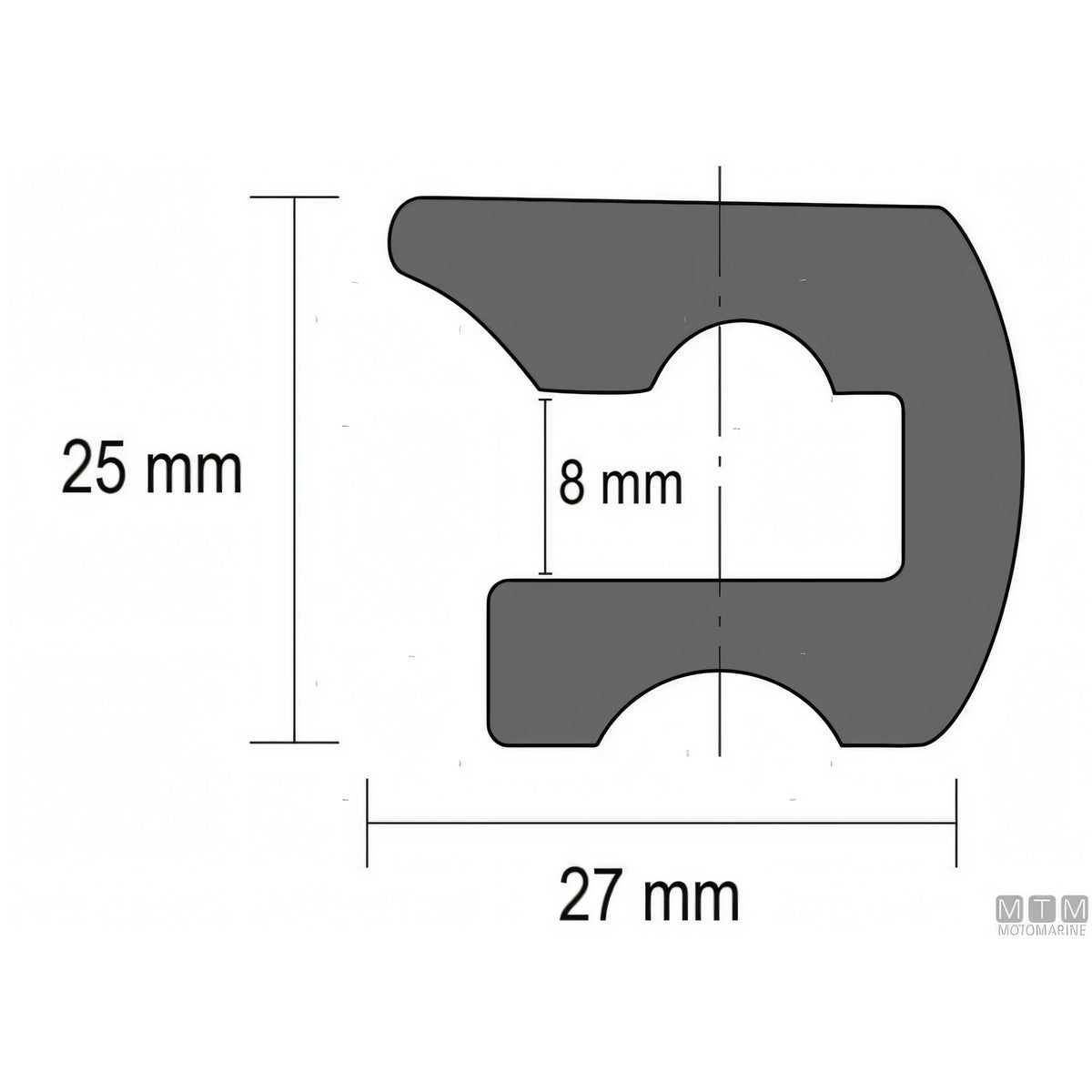 Tessilmare Bottazzo Profilo Parabordo ECO2 in PVC — Nero - 12 m