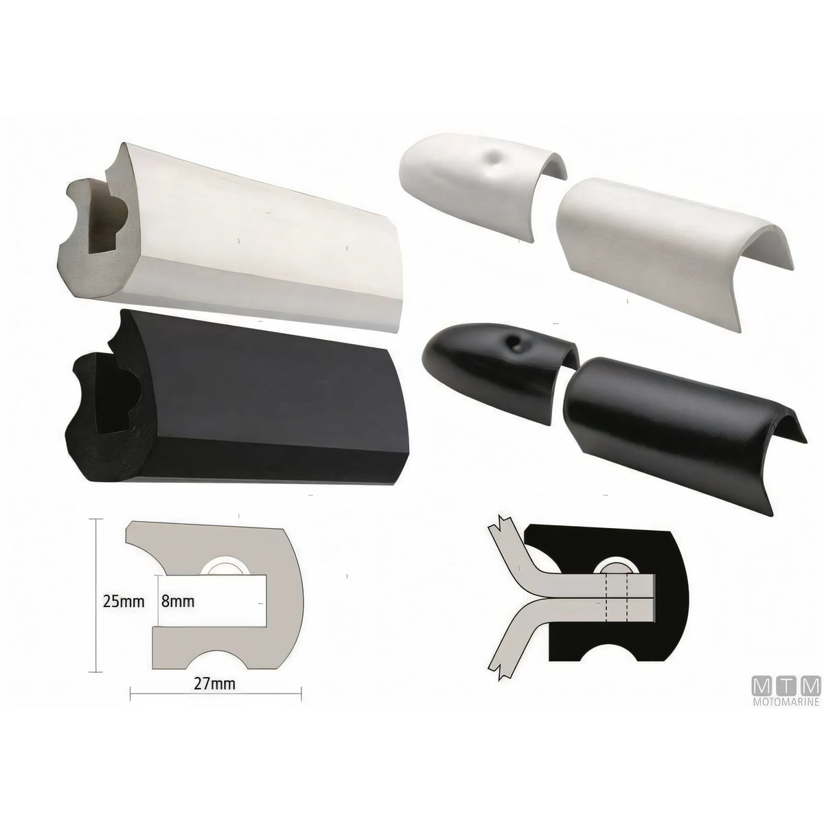Tessilmare Bottazzo Profilo Parabordo ECO2 in PVC — Nero - 12 m