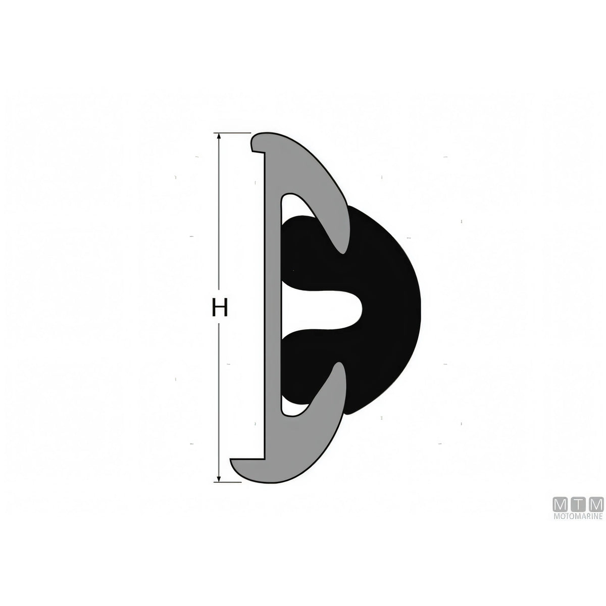 Coprigiunta per Profilo Parabordo Bottazzo H56 mm Bianco - Tessilmare — vista 7