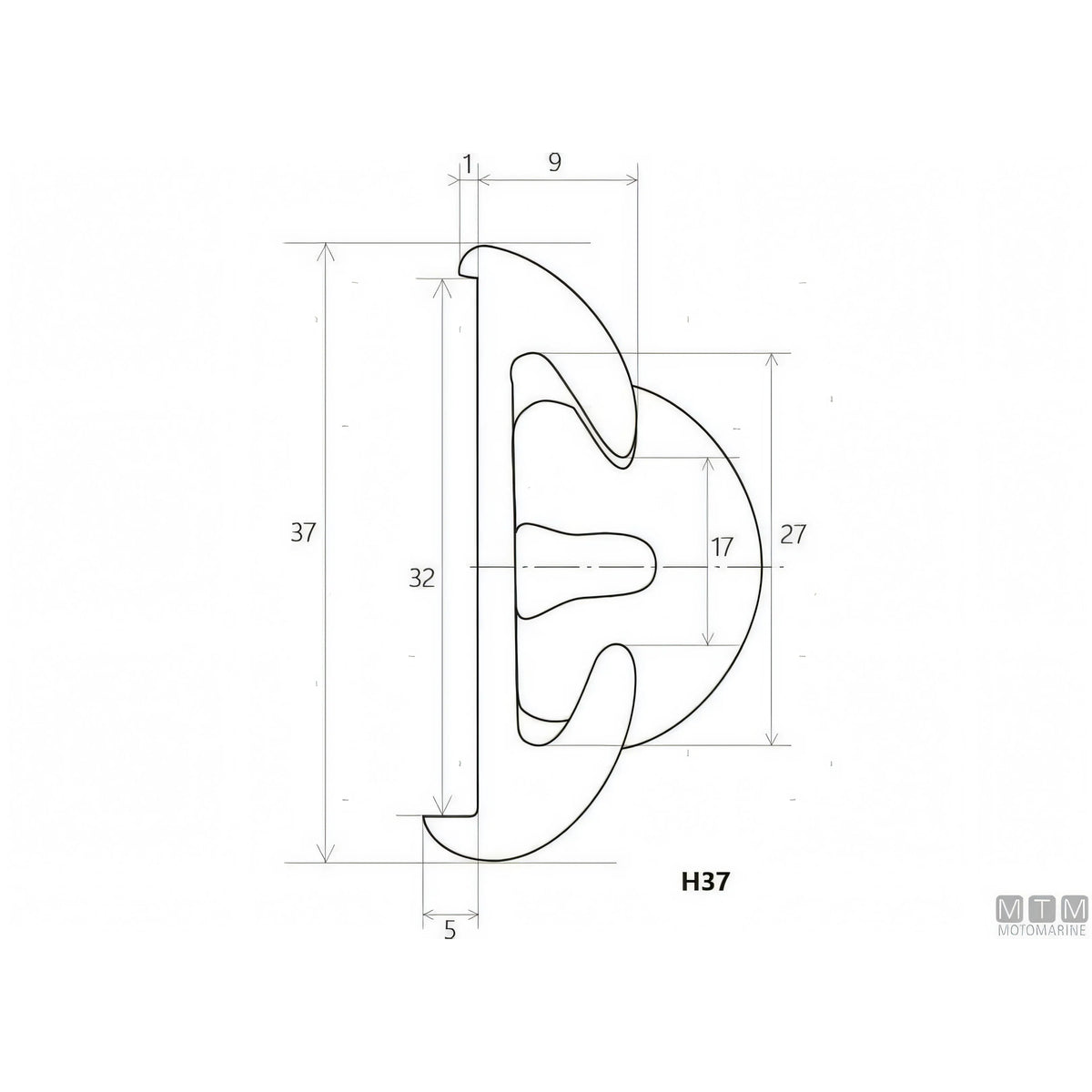 Coprigiunta per Profilo Parabordo Bottazzo H56 mm Nero - Tessilmare — vista 8