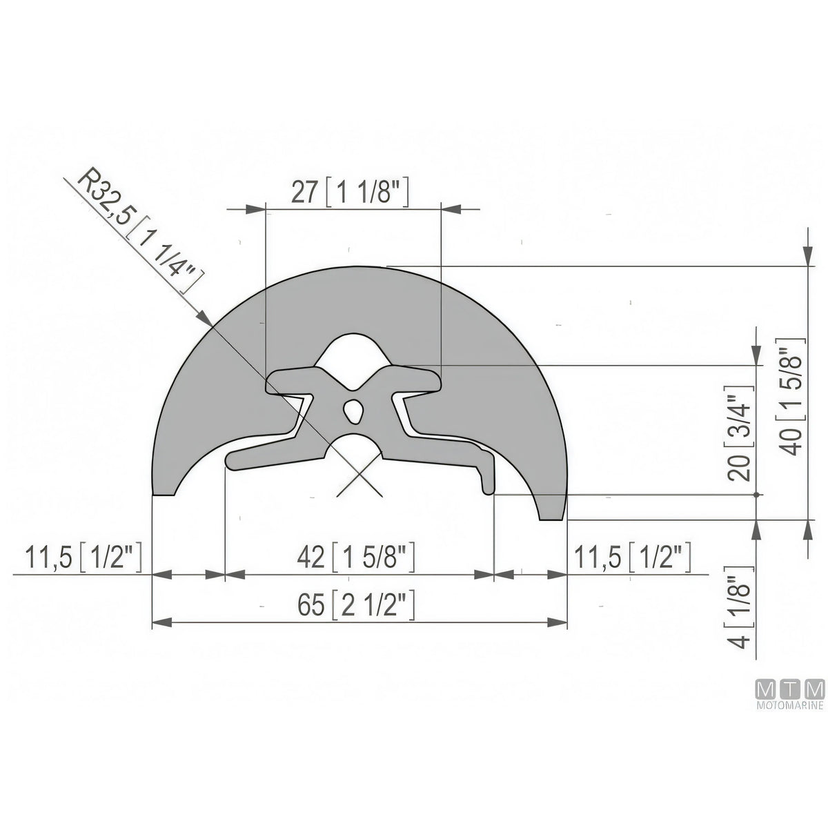 Bottazzo Profilo Parabordo Radial Tessilmare h30mm — Bottazzo Nero 12 m