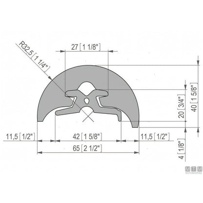 Bottazzo Profilo Parabordo Radial Tessilmare h30mm — Bottazzo Nero 12 m