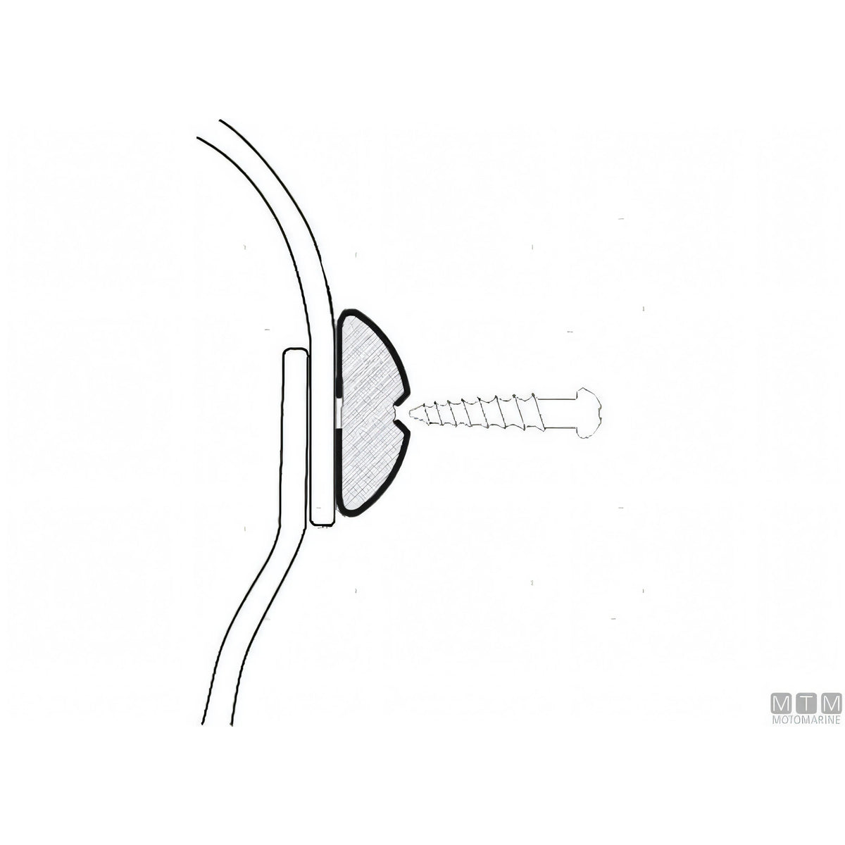 Profilo Parabordo Sphaera Tessilmare con Base in Acciaio Inox — Profilo h25mm x 3m