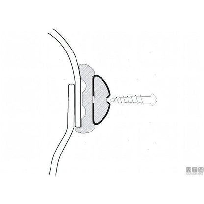Profilo Parabordo Sphaera Tessilmare con Base in Acciaio Inox — Profilo h25mm x 3m