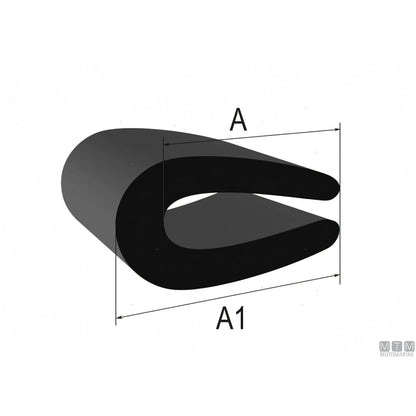 Trim-Lok profilo Edge-Guard PVC per bordi fino a 3 mm — Cromato