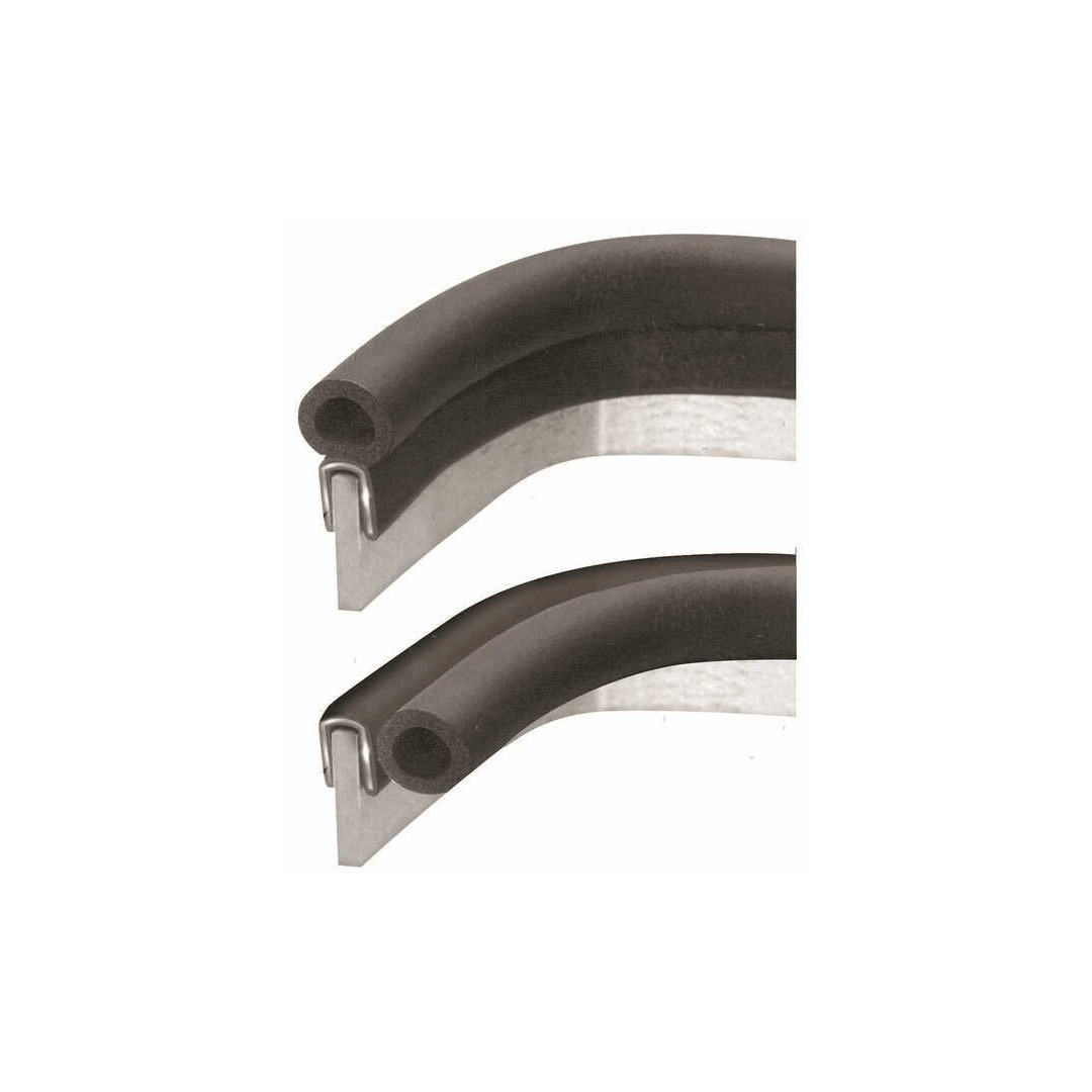 Guarnizione parabordo Trim-Lok Hatch Seal laterale nera in gomma con clip metallica, sezione tubolare