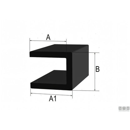 Trim-Lok profilo Rubber Edge in neoprene per bordi — Rotonda 1-3 mm