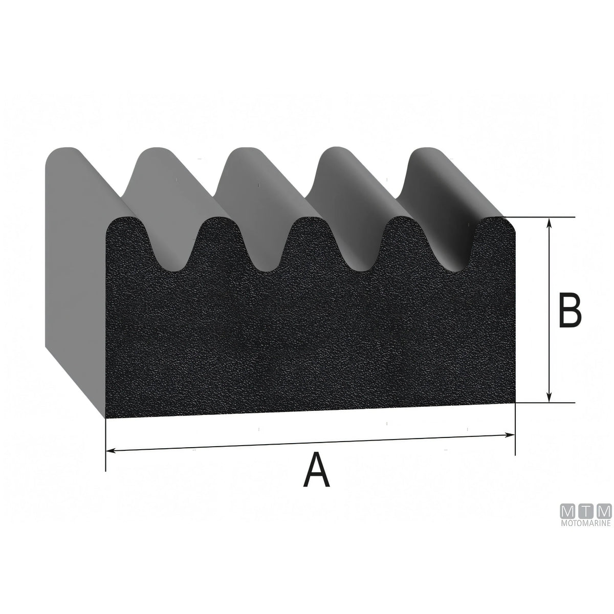 Trim-Lok guarnizione Ribbed Rubber gomma EPDM adesiva — vista 2