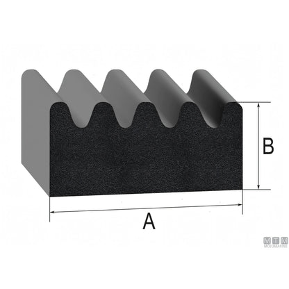 Trim-Lok guarnizione Ribbed Rubber gomma EPDM adesiva — vista 2