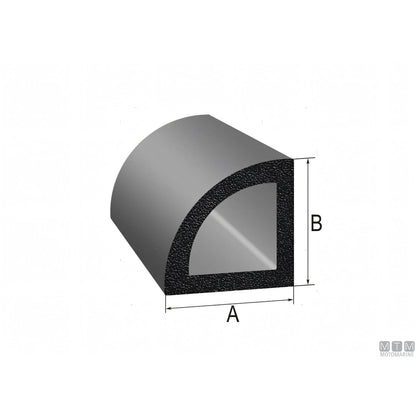 Guarnizione Trim-Lok Delta Rubber adesiva in gomma EPDM nera — HT 15 m