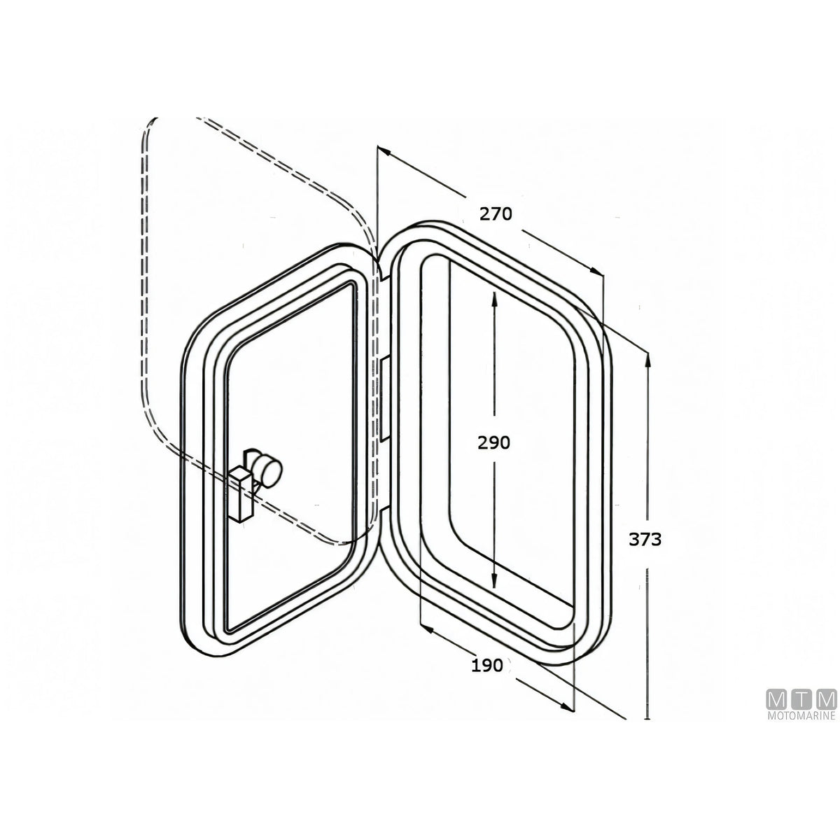 Can SB sportello in ABS bianco con box integrato — 270x373 mm