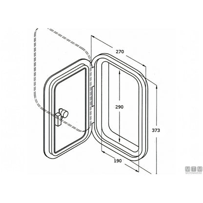 Can SB sportello in ABS bianco con box integrato — 270x373 mm