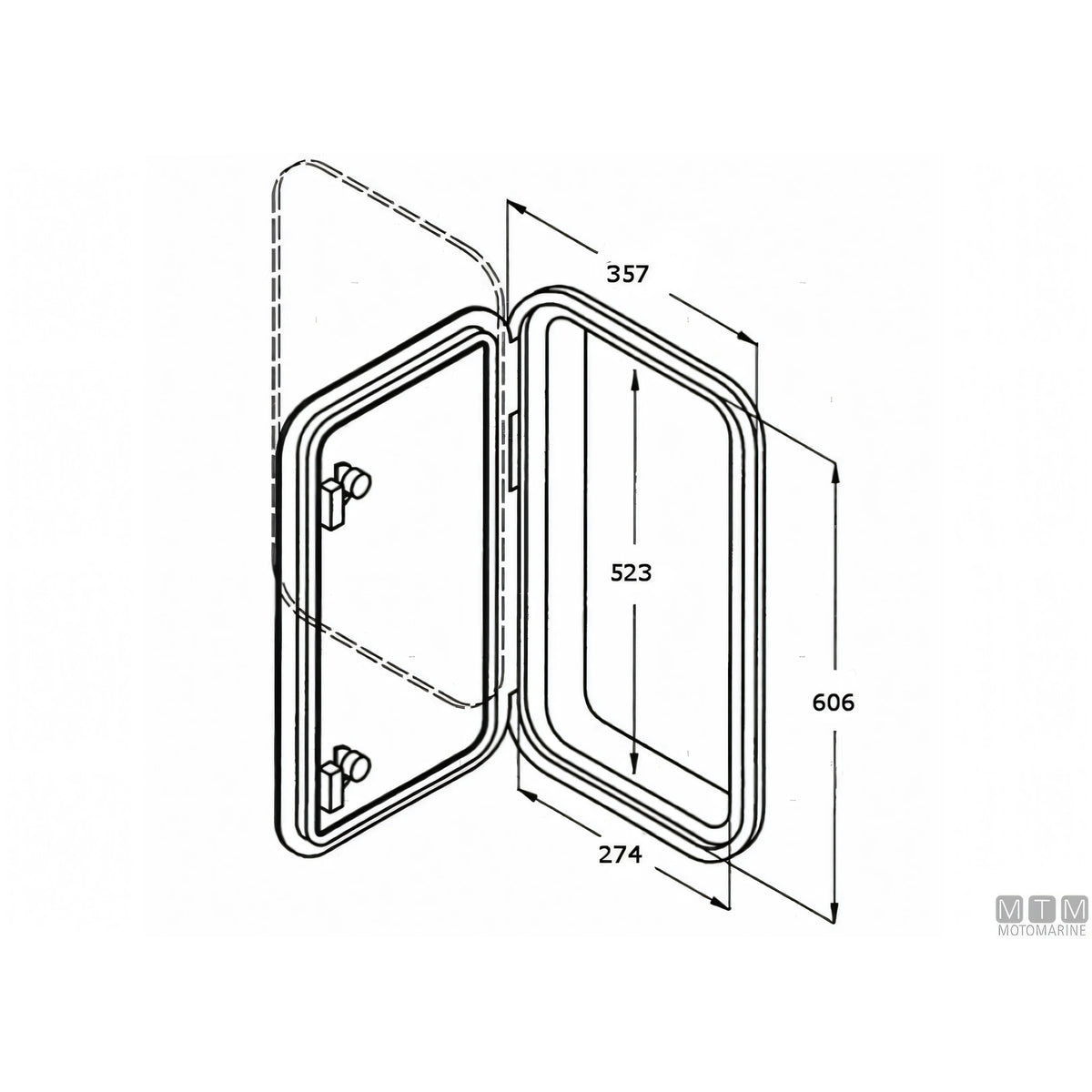 Can SB sportello in ABS bianco con box batteria long — 357x606mm