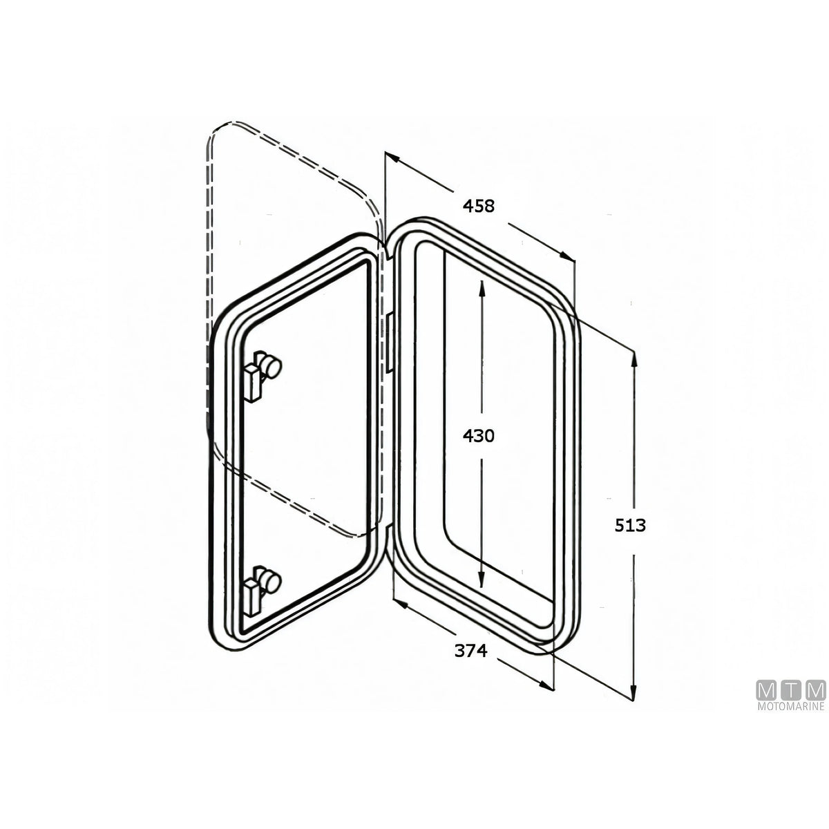 Can SB sportello in ABS bianco con box BT large — 458x513 mm