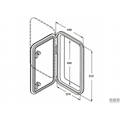 Can SB sportello in ABS bianco con box BT large — 458x513 mm