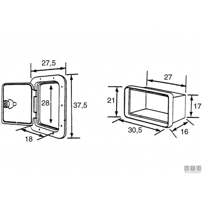 Motomarine sportello in ABS con box cassettiera — Con Box Cassettiera