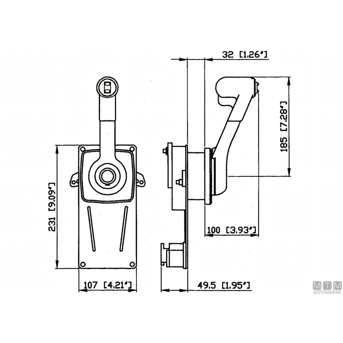 Ultraflex comando monoleva B184-Trim per paratia — B184-Trim