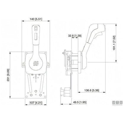 Ultraflex comando monoleva B310B-Trim per paratia — B310B-Trim