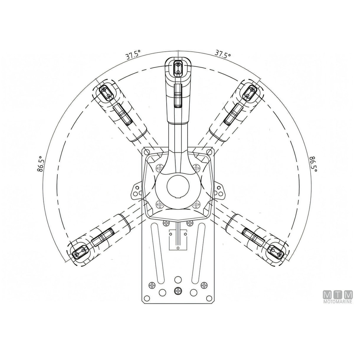 Ultraflex comando monoleva B310B-Trim per paratia — B310B-Trim