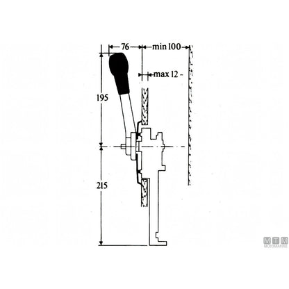 Motomarine comando monoleva Teleflex 700SS per paratia — 700SS