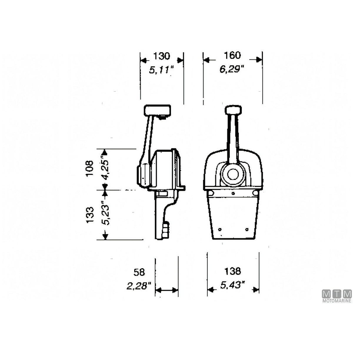 Ultraflex comando motore top mount da plancia — B73