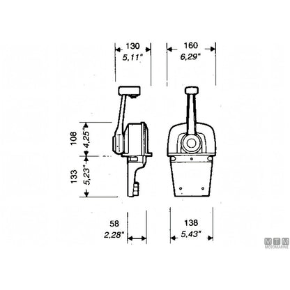 Ultraflex comando motore top mount da plancia — B77