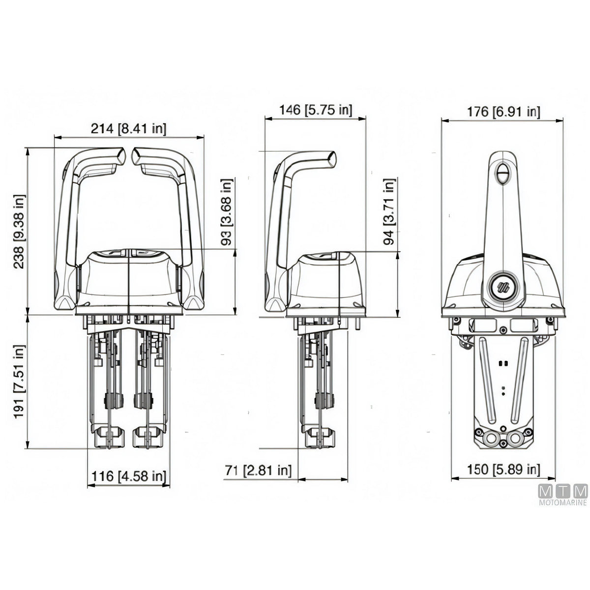 Ultraflex comando top mount monoleva B501 — Senza trim