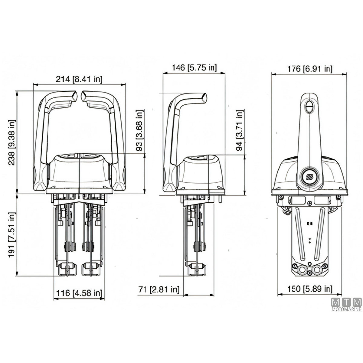 Ultraflex comando top mount monoleva B501 — Con trim