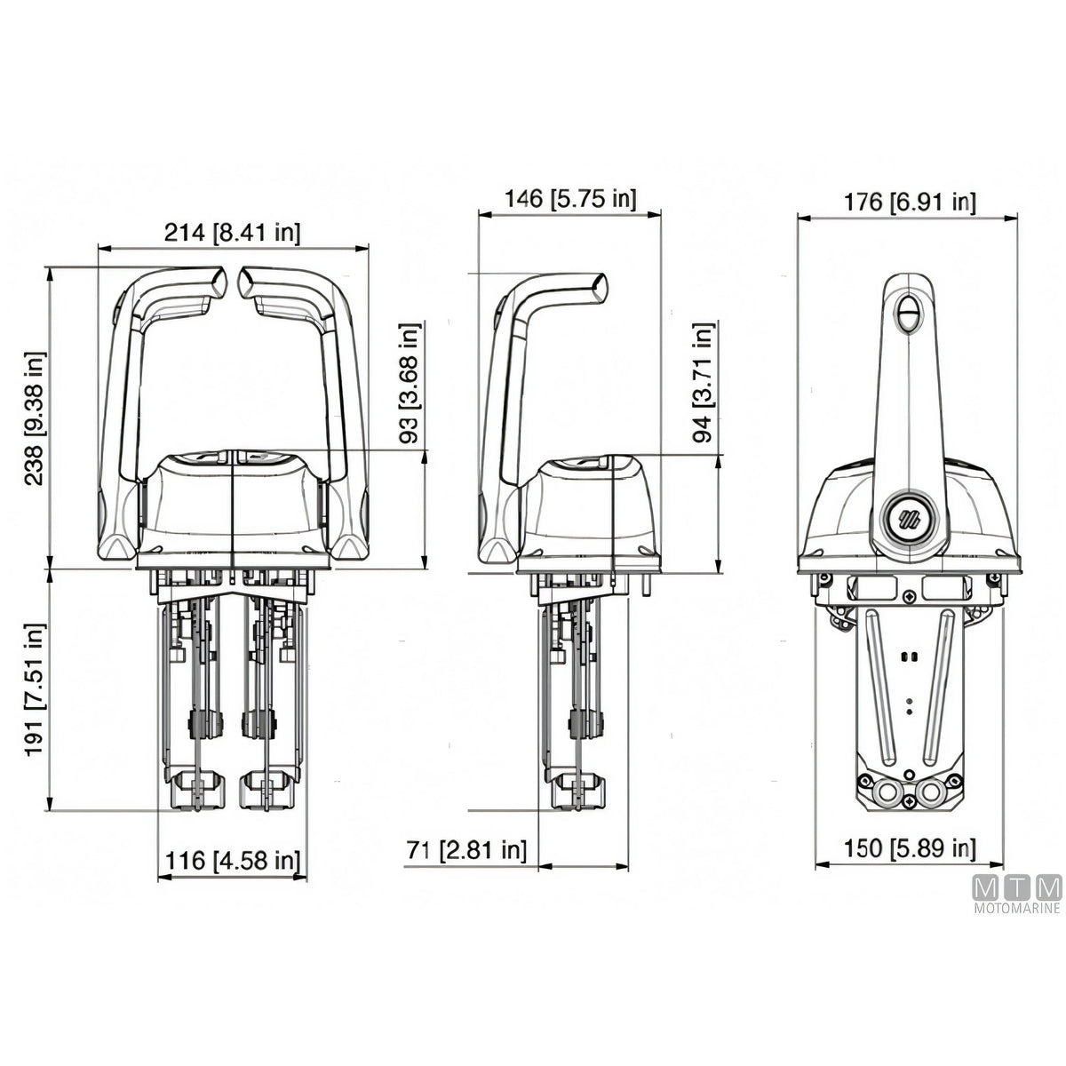 Ultraflex comando top mount monoleva B501 Chrome — Senza Trim
