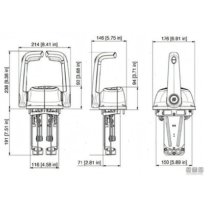 Ultraflex comando top mount bileva B502 plancia — Senza Trim