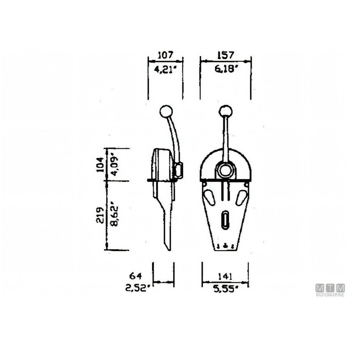 Ultraflex comando motore B104 lega cromata — vista 3