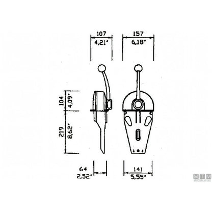 Ultraflex comando motore B104 lega cromata — vista 3