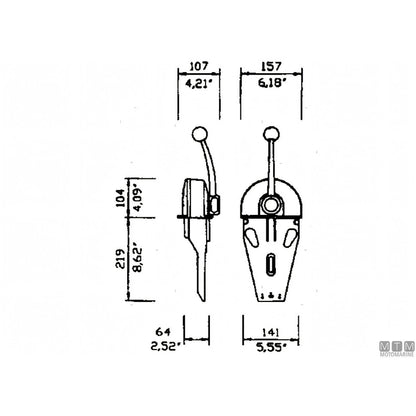 Ultraflex comando motore B104 lega cromata — Comando bileva B104