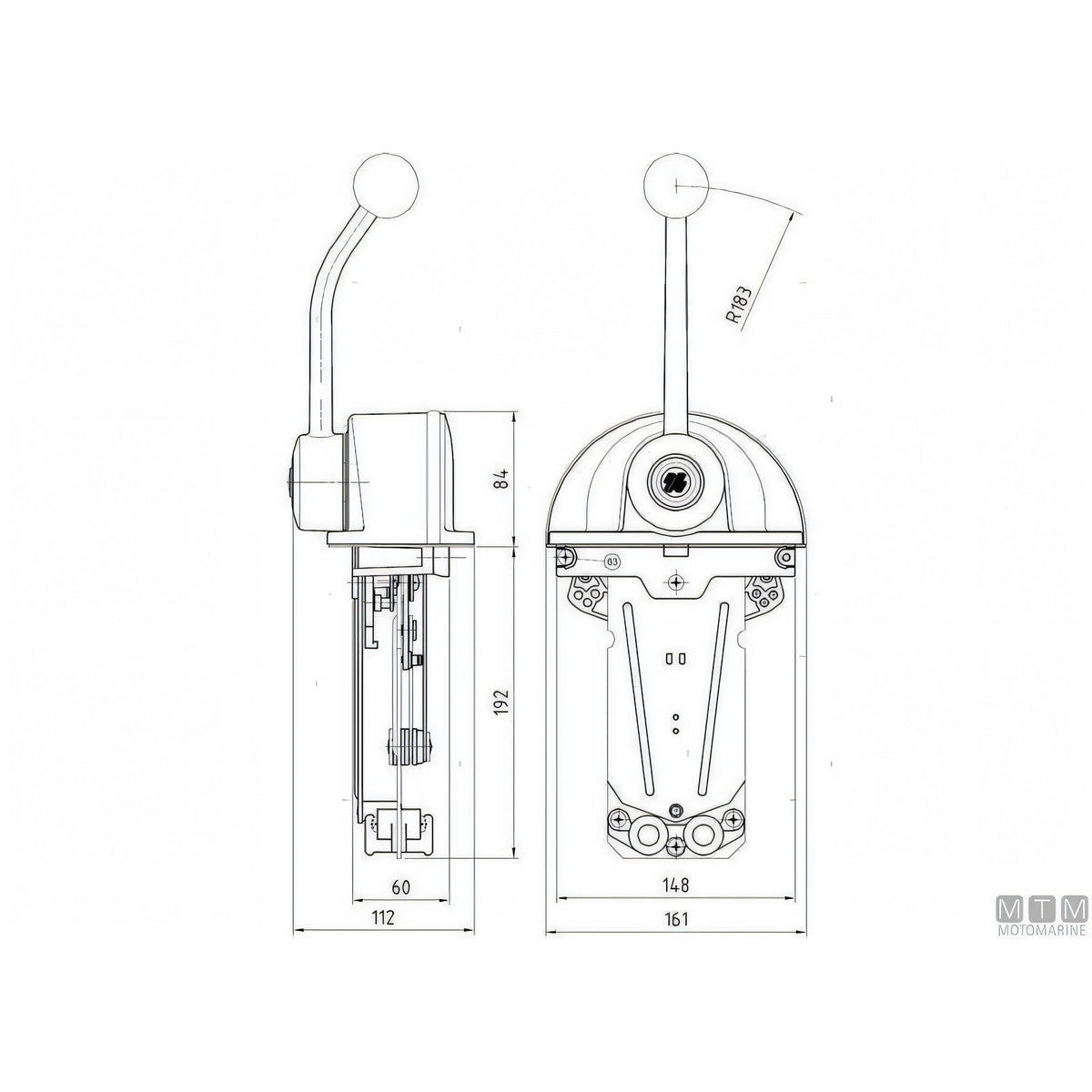 Ultraflex comando Top Mount B301B B302B lega inox leva cromata — B301B Leva Singola