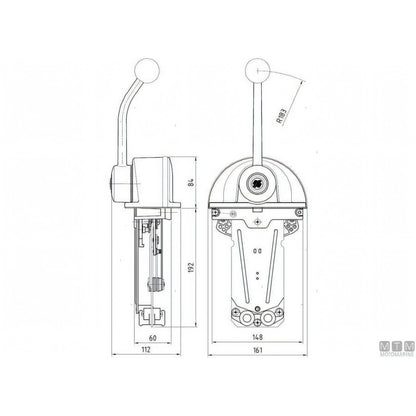 Ultraflex comando Top Mount B301B B302B lega inox leva cromata — B301B Leva Singola