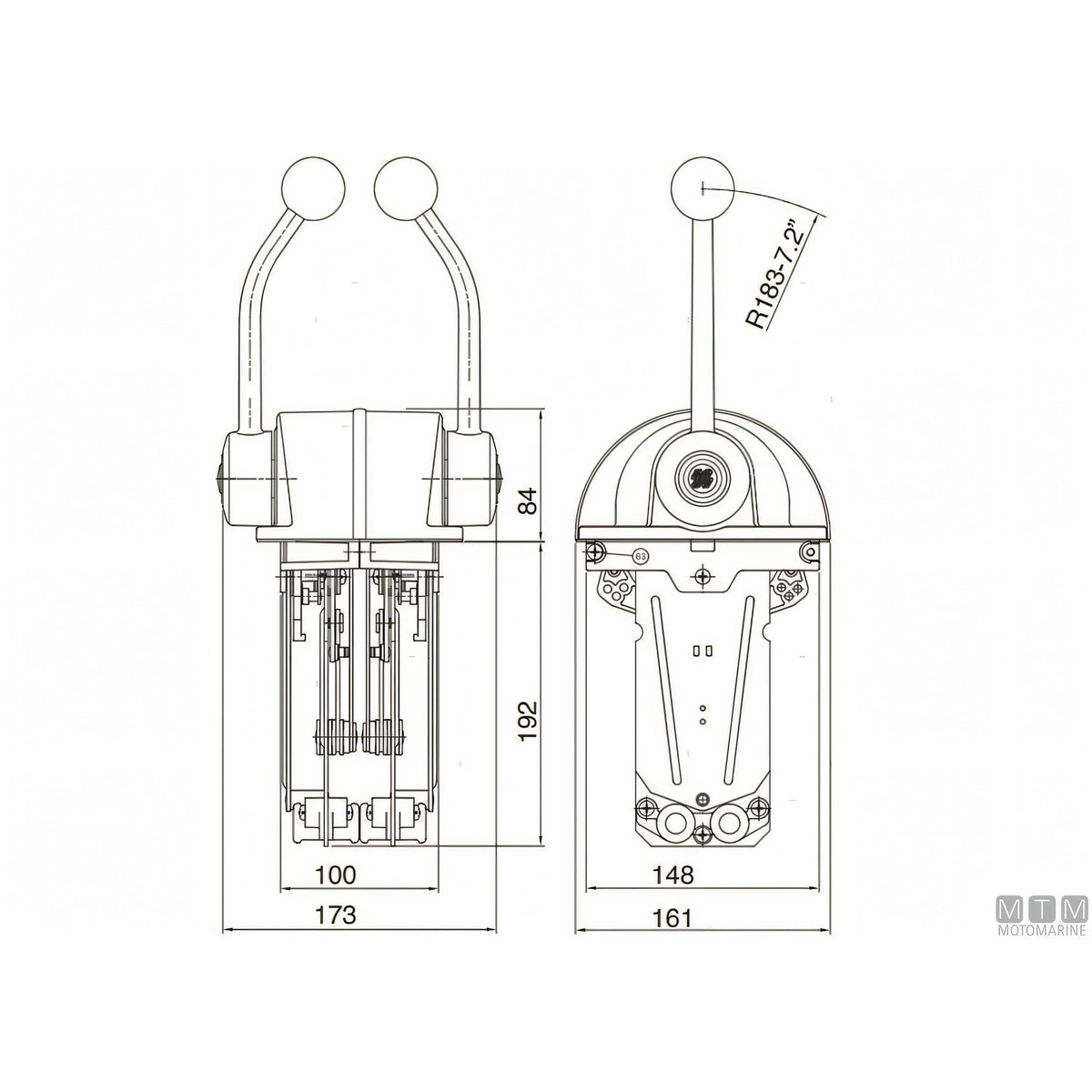 Ultraflex comando Top Mount B301B B302B lega inox leva cromata — B302B Leva Doppia